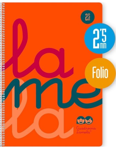 CUADERNO ESPIRAL Fº 80H 90G 25MM NARANJA CUADROVIA PP